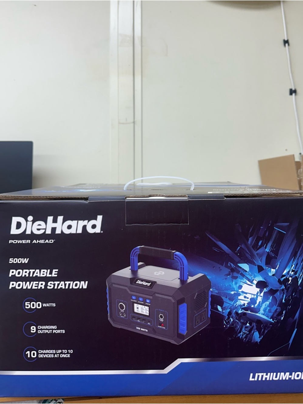 500W Portable Power Station - Blue/Black